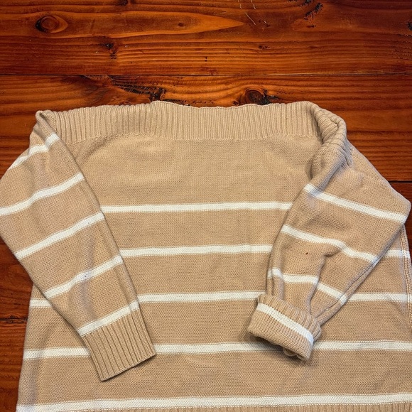 Time and Tru Sweaters - Tan and white striped sweater
